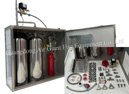 คุณภาพ  Double Bottles Automatic Protection Restaurant Fire Suppression System โรงงาน